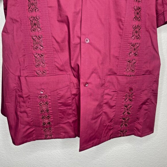 Maximos by R & B Cotton Vintage Guayabera Button Up Shirt Top Size 4X NWT - Picture 5 of 10